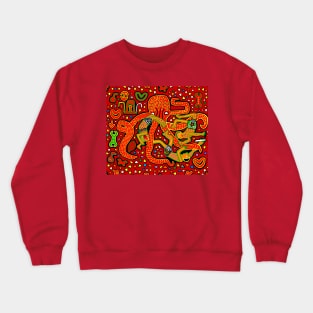 Tropical Octopus Attack - Red Crewneck Sweatshirt